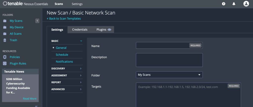 Nessus First Scan